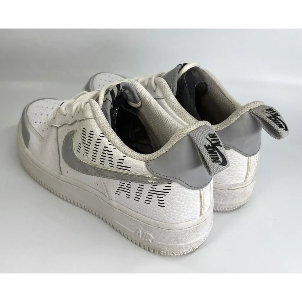 Nike Air Force 1 '07 GS Low Trainers bq5484-100 White Grey Youth US Size 6.5Y_7